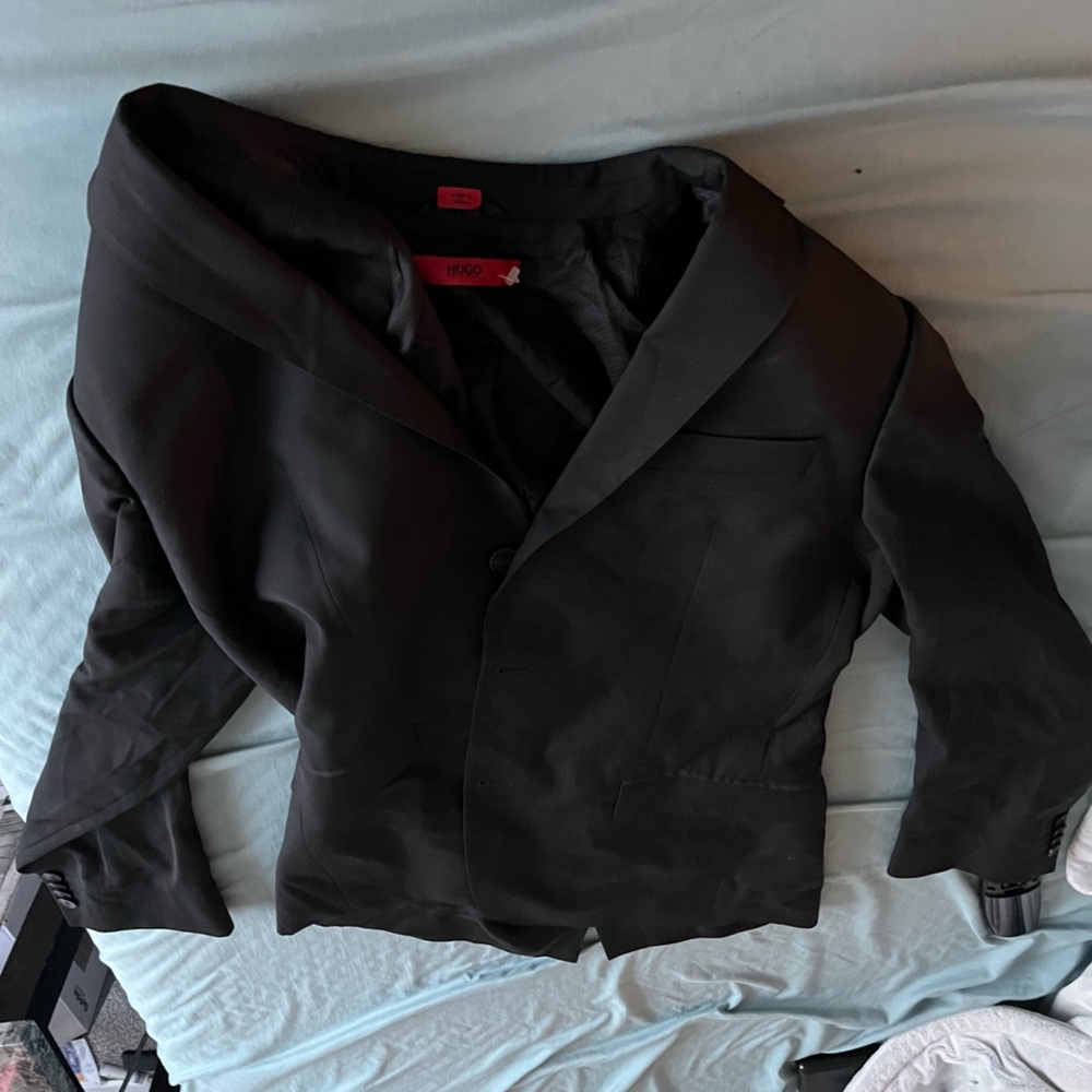 Hugo Boss Black Wool Suit Blazer Slim Fit Men's Size 38S